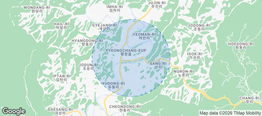 Pyeongchang-gun Airbnb map